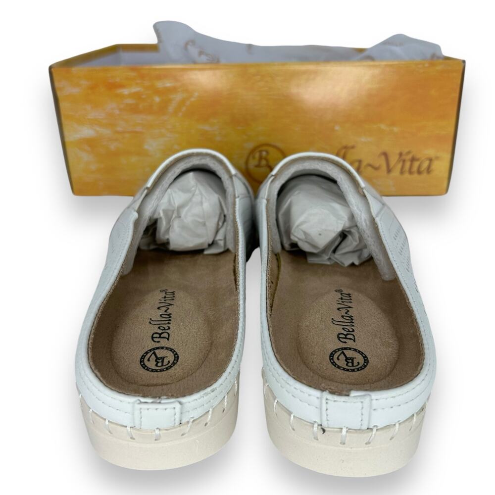 Bella Vita White Perforated Slip-On Loafers - Picture 10 of 13